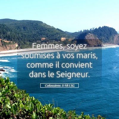 Picture 05 - Colossiens 3:18 LSG - Femmes, soyez soumises à vos maris, comme il - Bible Verse Picture