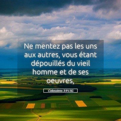 Picture 05 - Colossiens 3:9 LSG - Ne mentez pas les uns aux autres, vous étant - Bible Verse Picture