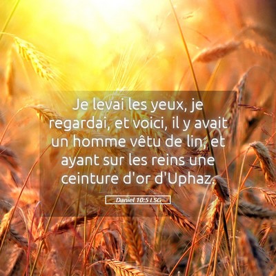 Picture 05 - Daniel 10:5 LSG - Je levai les yeux, je regardai, et voici, il y - Bible Verse Picture