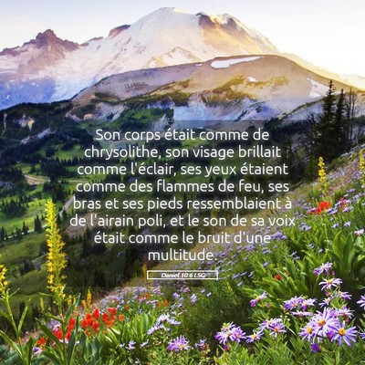 Picture 05 - Daniel 10:6 LSG - Son corps était comme de chrysolithe, son visage - Bible Verse Picture
