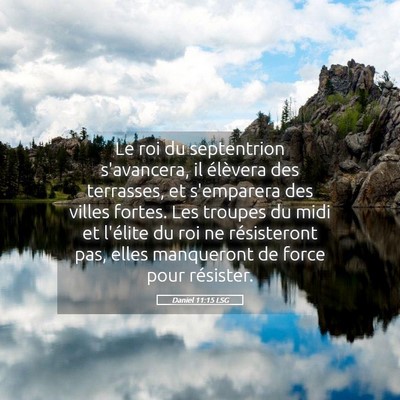 Picture 05 - Daniel 11:15 LSG - Le roi du septentrion s'avancera, il élèvera - Bible Verse Picture