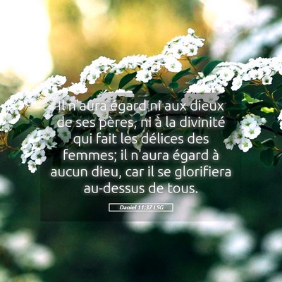 Picture 05 - Daniel 11:37 LSG - Il n'aura égard ni aux dieux de ses pères, ni - Bible Verse Picture