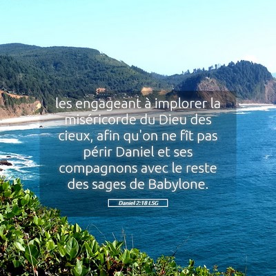 Picture 05 - Daniel 2:18 LSG - les engageant à implorer la miséricorde du Dieu - Bible Verse Picture