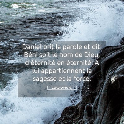 Picture 05 - Daniel 2:20 LSG - Daniel prit la parole et dit: Béni soit le nom - Bible Verse Picture