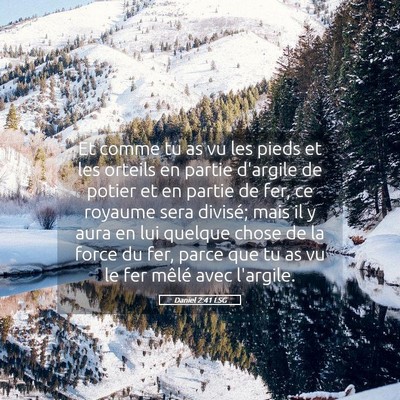 Picture 05 - Daniel 2:41 LSG - Et comme tu as vu les pieds et les orteils en - Bible Verse Picture
