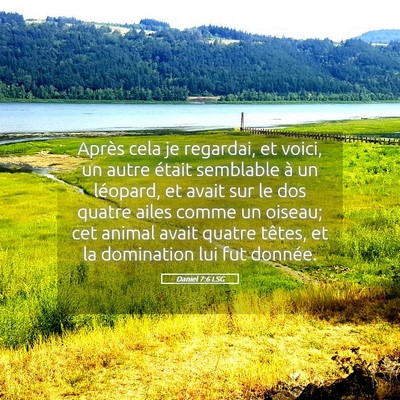 Picture 05 - Daniel 7:6 LSG - Après cela je regardai, et voici, un autre - Bible Verse Picture