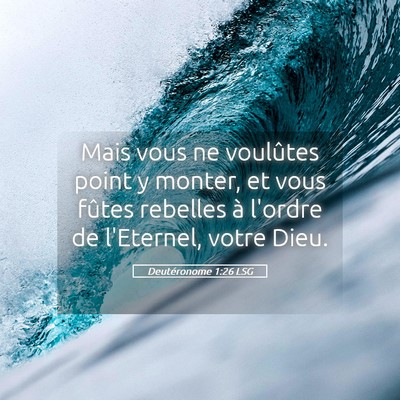 Picture 05 - Deutéronome 1:26 LSG - Mais vous ne voulûtes point y monter, et vous - Bible Verse Picture