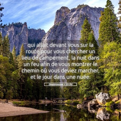 Picture 05 - Deutéronome 1:33 LSG - qui allait devant vous sur la route pour vous - Bible Verse Picture