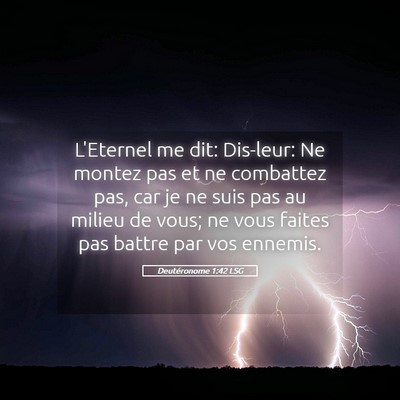 Picture 05 - Deutéronome 1:42 LSG - L'Eternel me dit: Dis-leur: Ne montez pas et ne - Bible Verse Picture