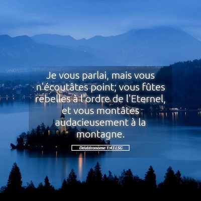 Picture 05 - Deutéronome 1:43 LSG - Je vous parlai, mais vous n'écoutâtes point; - Bible Verse Picture