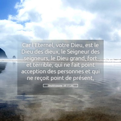 Picture 05 - Deutéronome 10:17 LSG - Car l'Eternel, votre Dieu, est le Dieu des dieux, - Bible Verse Picture