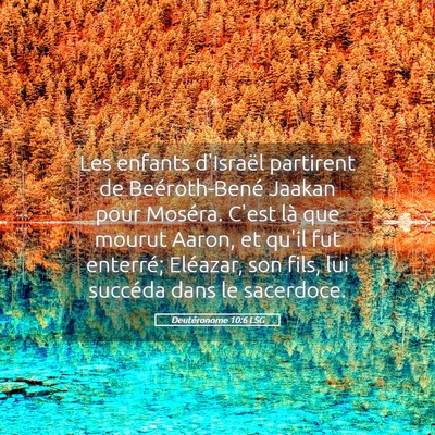 Picture 05 - Deutéronome 10:6 LSG - Les enfants d'Israël partirent de Beéroth-Bené - Bible Verse Picture