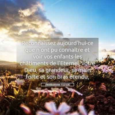 Picture 05 - Deutéronome 11:2 LSG - Reconnaissez aujourd'hui-ce que n'ont pu - Bible Verse Picture