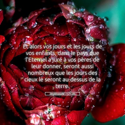 Picture 05 - Deutéronome 11:21 LSG - Et alors vos jours et les jours de vos enfants, - Bible Verse Picture