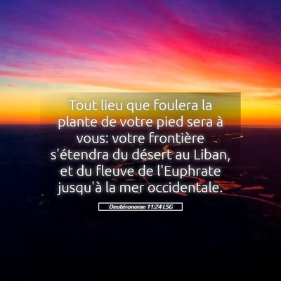 Picture 05 - Deutéronome 11:24 LSG - Tout lieu que foulera la plante de votre pied - Bible Verse Picture