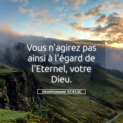 Picture 05 - Deutéronome 12:4 LSG - Vous n'agirez pas ainsi à l'égard de l'Eternel, - Bible Verse Picture