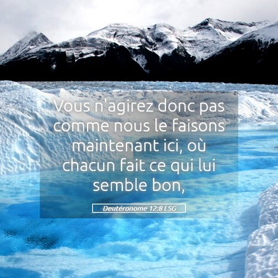 Picture 05 - Deutéronome 12:8 LSG - Vous n'agirez donc pas comme nous le faisons - Bible Verse Picture