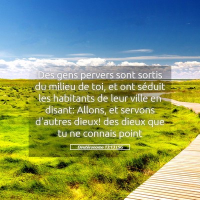 Picture 05 - Deutéronome 13:13 LSG - Des gens pervers sont sortis du milieu de toi, et - Bible Verse Picture
