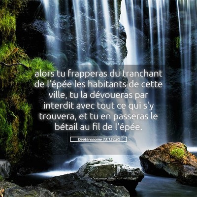 Picture 05 - Deutéronome 13:15 LSG - alors tu frapperas du tranchant de l'épée les - Bible Verse Picture