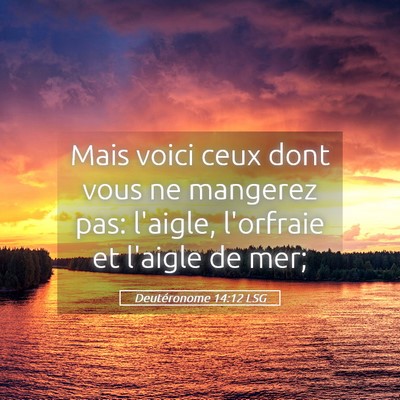 Picture 05 - Deutéronome 14:12 LSG - Mais voici ceux dont vous ne mangerez pas: - Bible Verse Picture