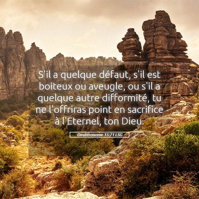Picture 05 - Deutéronome 15:21 LSG - S'il a quelque défaut, s'il est boiteux ou - Bible Verse Picture