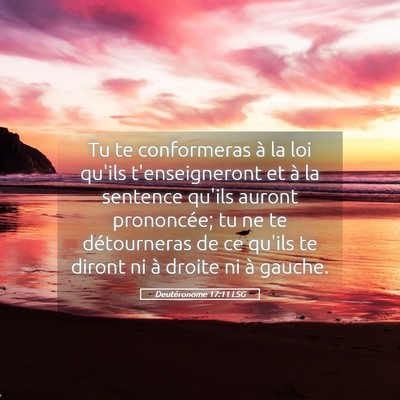 Picture 05 - Deutéronome 17:11 LSG - Tu te conformeras à la loi qu'ils t'enseigneront - Bible Verse Picture