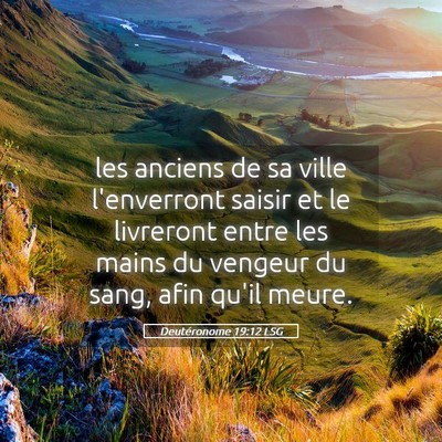 Picture 05 - Deutéronome 19:12 LSG - les anciens de sa ville l'enverront saisir et le - Bible Verse Picture