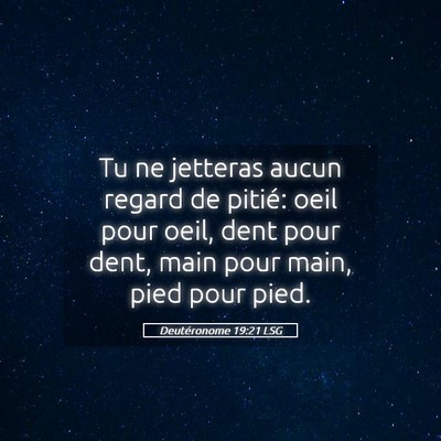 Picture 05 - Deutéronome 19:21 LSG - Tu ne jetteras aucun regard de pitié: oeil pour - Bible Verse Picture