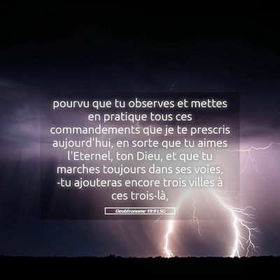 Picture 05 - Deutéronome 19:9 LSG - pourvu que tu observes et mettes en pratique tous - Bible Verse Picture