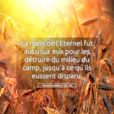 Picture 05 - Deutéronome 2:15 LSG - La main de l'Eternel fut aussi sur eux pour les - Bible Verse Picture