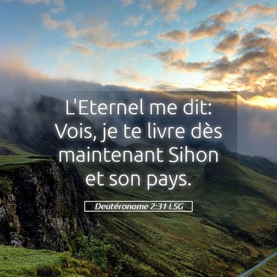 Picture 05 - Deutéronome 2:31 LSG - L'Eternel me dit: Vois, je te livre dès - Bible Verse Picture