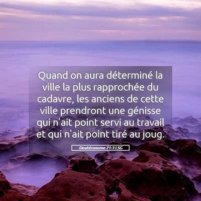 Picture 05 - Deutéronome 21:3 LSG - Quand on aura déterminé la ville la plus - Bible Verse Picture