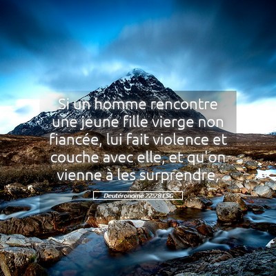 Picture 05 - Deutéronome 22:28 LSG - Si un homme rencontre une jeune fille vierge non - Bible Verse Picture