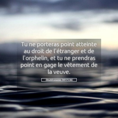 Picture 05 - Deutéronome 24:17 LSG - Tu ne porteras point atteinte au droit de - Bible Verse Picture
