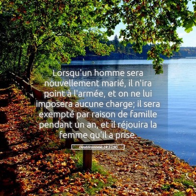 Picture 05 - Deutéronome 24:5 LSG - Lorsqu'un homme sera nouvellement marié, il - Bible Verse Picture
