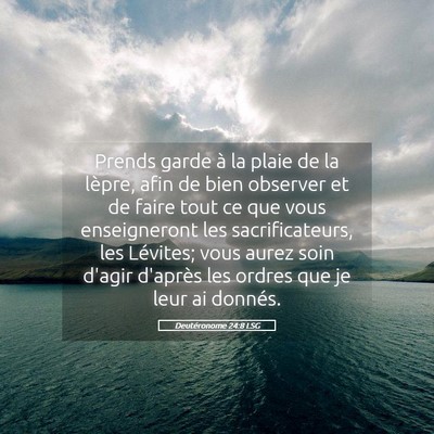 Picture 05 - Deutéronome 24:8 LSG - Prends garde à la plaie de la lèpre, afin de - Bible Verse Picture