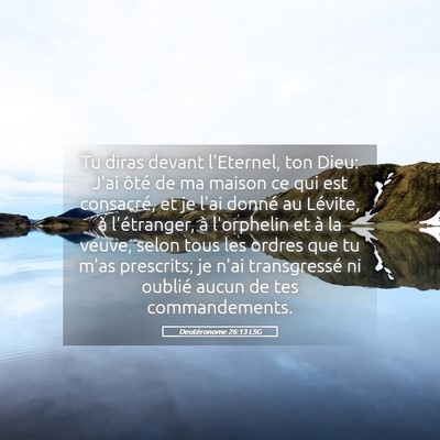 Picture 05 - Deutéronome 26:13 LSG - Tu diras devant l'Eternel, ton Dieu: J'ai ôté - Bible Verse Picture