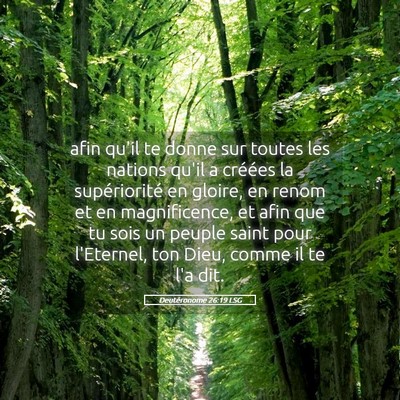 Picture 05 - Deutéronome 26:19 LSG - afin qu'il te donne sur toutes les nations qu'il - Bible Verse Picture