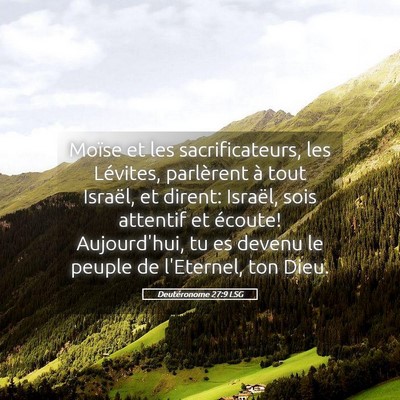 Picture 05 - Deutéronome 27:9 LSG - Moïse et les sacrificateurs, les Lévites, - Bible Verse Picture