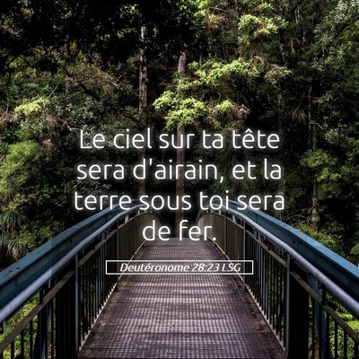 Picture 05 - Deutéronome 28:23 LSG - Le ciel sur ta tête sera d'airain, et la terre - Bible Verse Picture