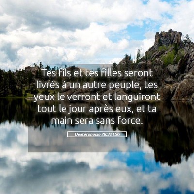 Picture 05 - Deutéronome 28:32 LSG - Tes fils et tes filles seront livrés à un autre - Bible Verse Picture