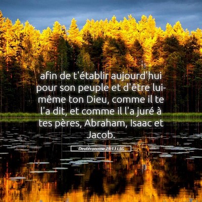 Picture 05 - Deutéronome 29:13 LSG - afin de t'établir aujourd'hui pour son peuple et - Bible Verse Picture