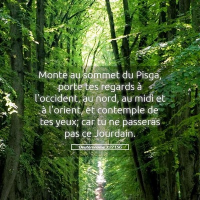 Picture 05 - Deutéronome 3:27 LSG - Monte au sommet du Pisga, porte tes regards à - Bible Verse Picture