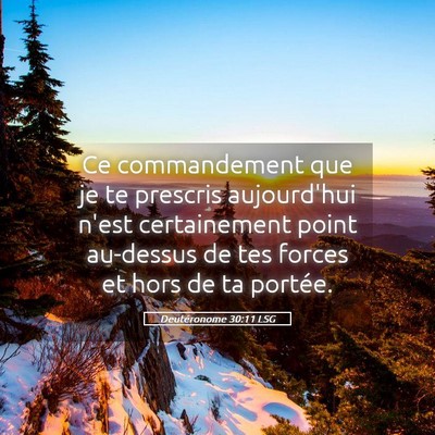 Picture 05 - Deutéronome 30:11 LSG - Ce commandement que je te prescris aujourd'hui - Bible Verse Picture