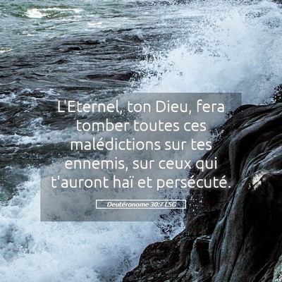 Picture 05 - Deutéronome 30:7 LSG - L'Eternel, ton Dieu, fera tomber toutes ces - Bible Verse Picture