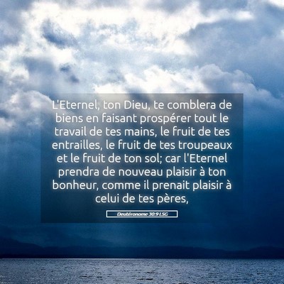 Picture 05 - Deutéronome 30:9 LSG - L'Eternel, ton Dieu, te comblera de biens en - Bible Verse Picture