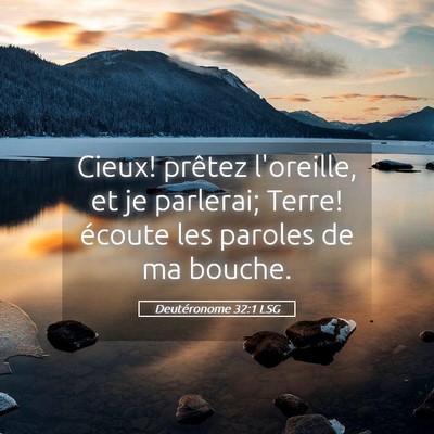 Picture 05 - Deutéronome 32:1 LSG - Cieux! prêtez l'oreille, et je parlerai; Terre! - Bible Verse Picture