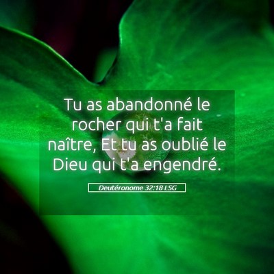 Picture 05 - Deutéronome 32:18 LSG - Tu as abandonné le rocher qui t'a fait naître, - Bible Verse Picture