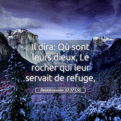 Picture 05 - Deutéronome 32:37 LSG - Il dira: Où sont leurs dieux, Le rocher qui leur - Bible Verse Picture