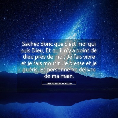 Picture 05 - Deutéronome 32:39 LSG - Sachez donc que c'est moi qui suis Dieu, Et qu'il - Bible Verse Picture